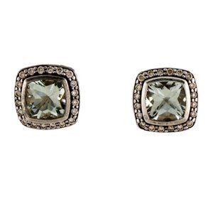 DAVID YURMAN DIAMOND & QUARTZ STERLING SILVER 925 STUD EARRINGS